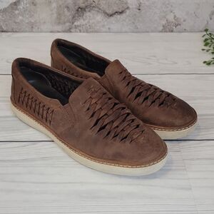 Sperry Gold Cup Brown Leather Woven Slip-On Loafers Mens Size 7